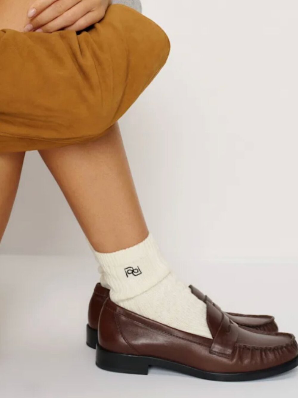 NWT REFORMATION Sunday Cashmere Blend Socks, Gossamer